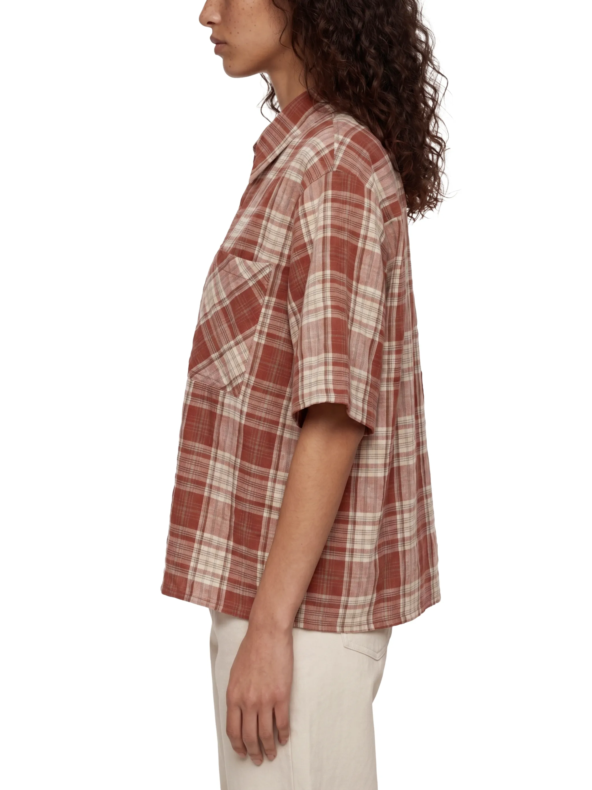 Unisex Plaid Boxy Short Sleeve Shirt