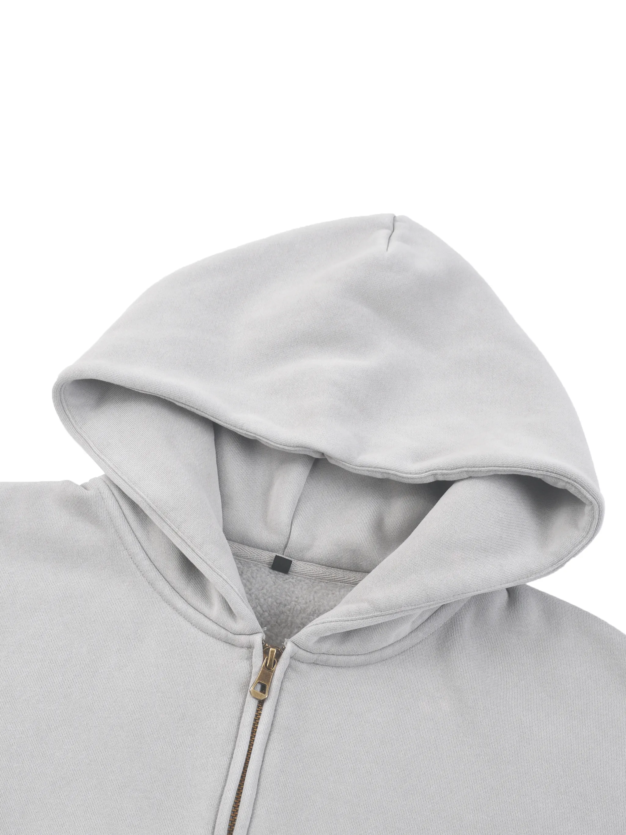 Sunfade Two-way Zipper Boxy Fleece Hoodie