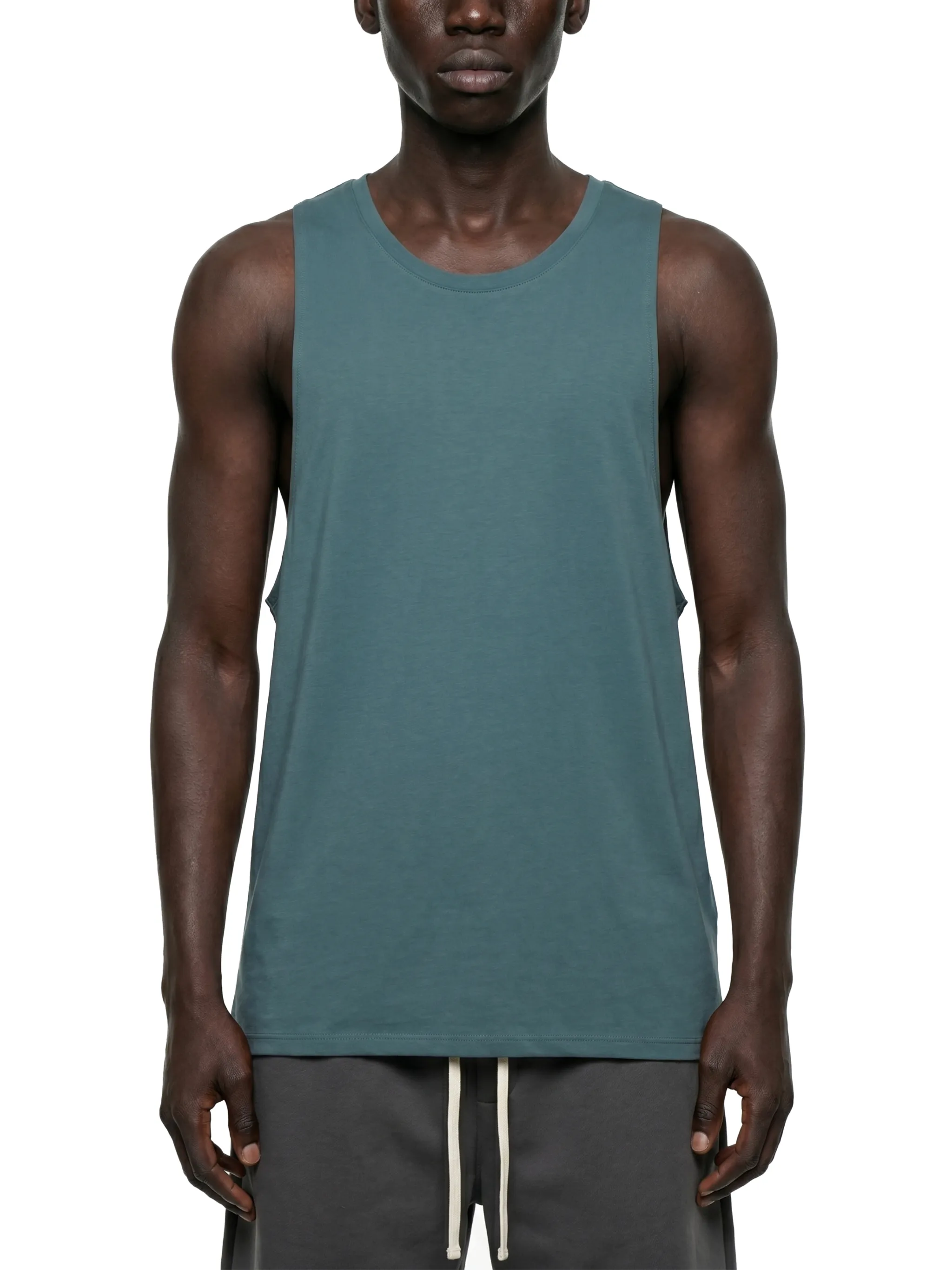 Men's Solid Color Crewneck Tank Top