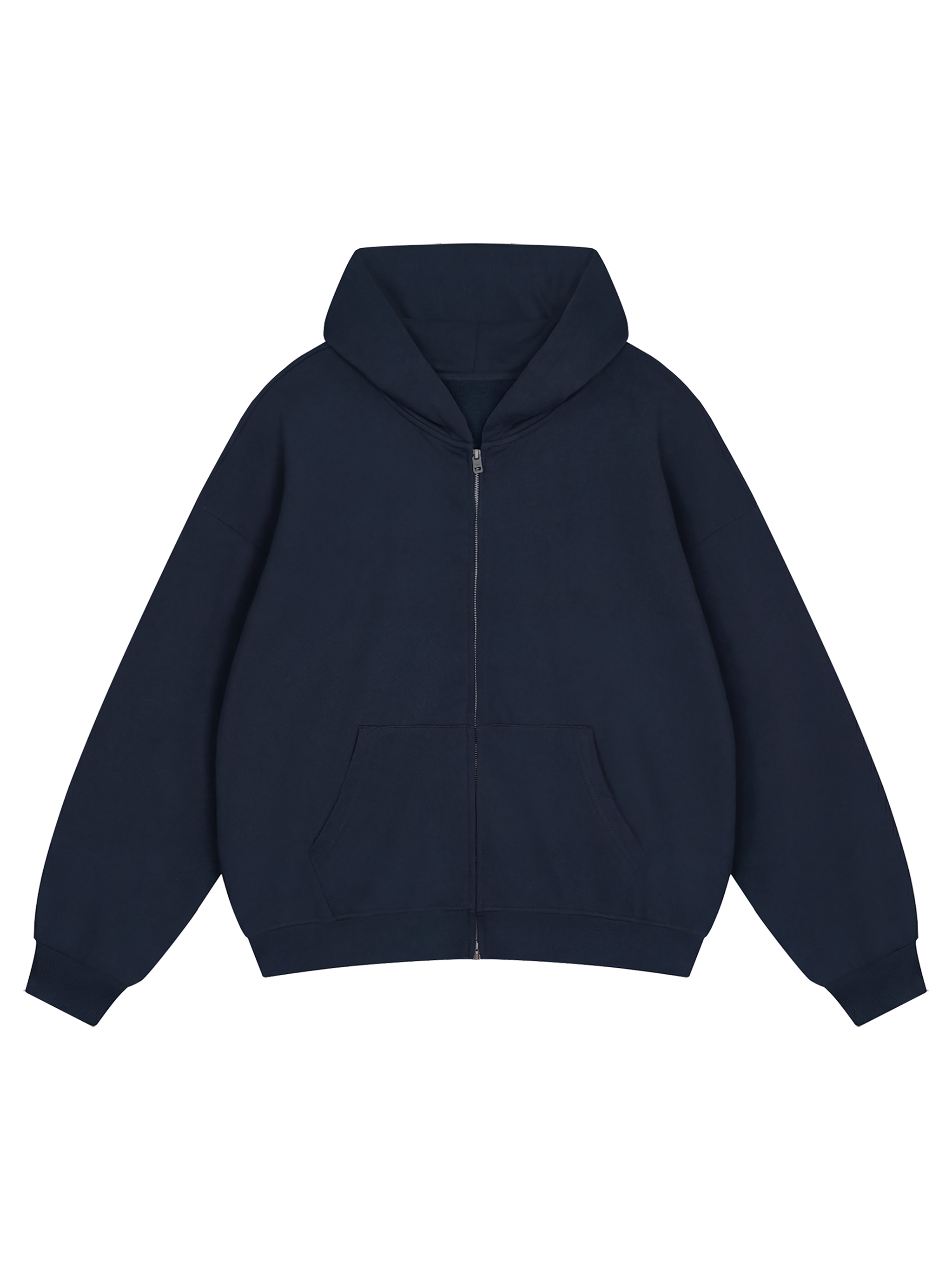Unisex Loose Solid Full Zip Hoodie #UT0076 | TAPSTITCH