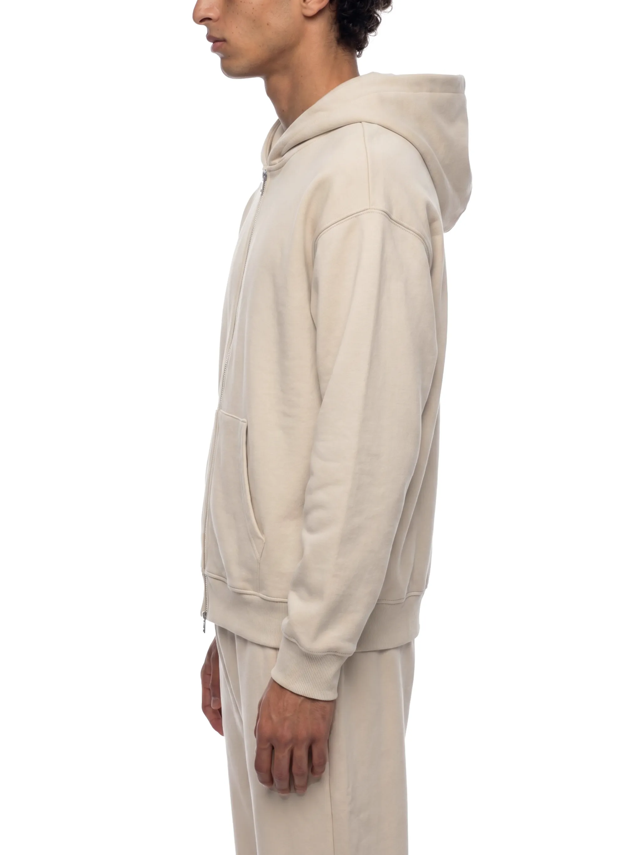 Unisex Loose Solid Full Zip Hoodie