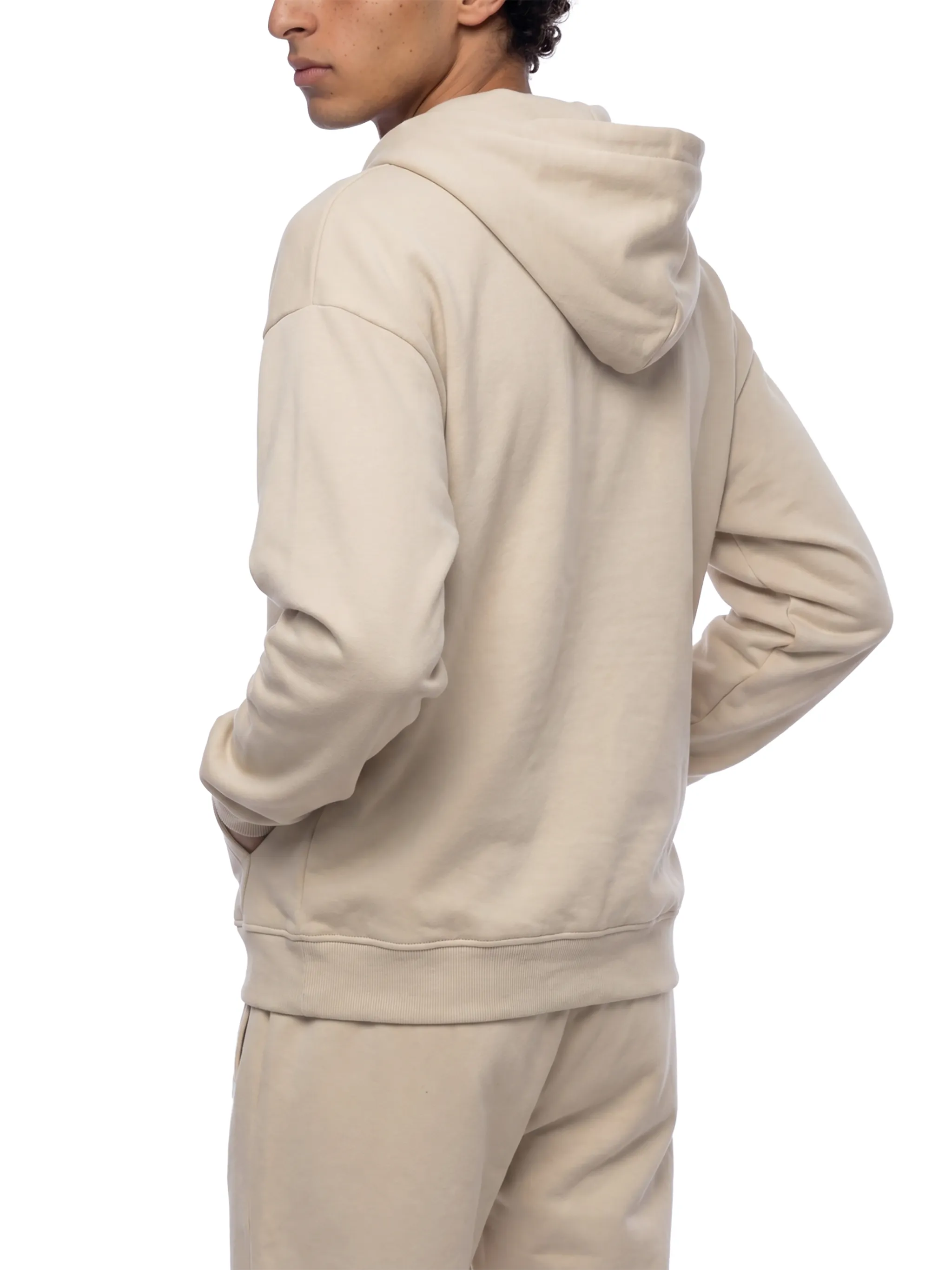 Unisex Loose Solid Full Zip Hoodie