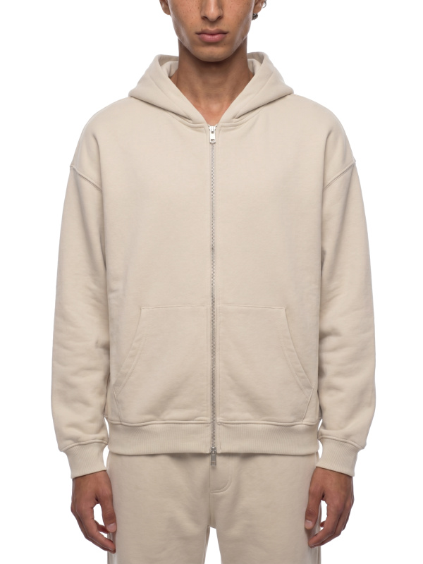 Unisex Loose Solid Full Zip Hoodie