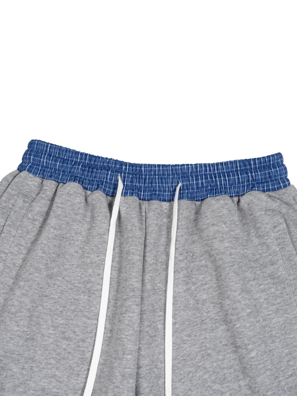 Unisex Plaid Waistband Shorts