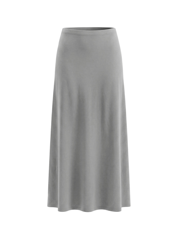 Women's Solid Color Knit Maxi Skirt