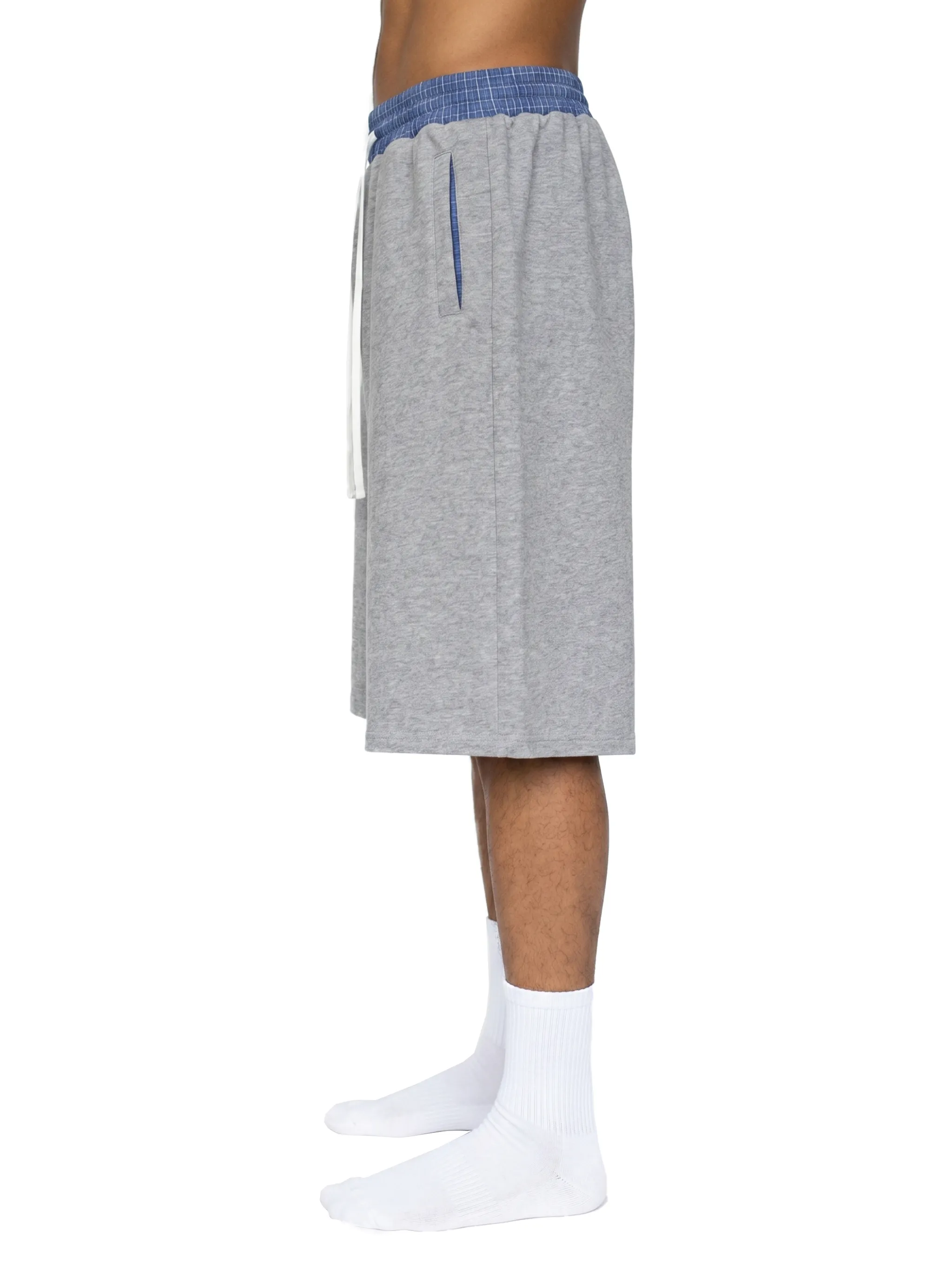 Unisex Plaid Waistband Shorts