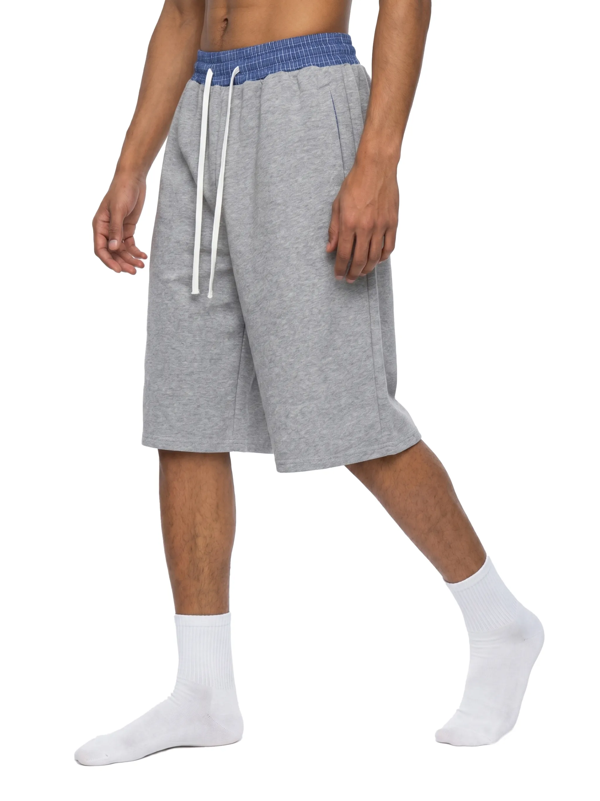 Unisex Plaid Waistband Shorts