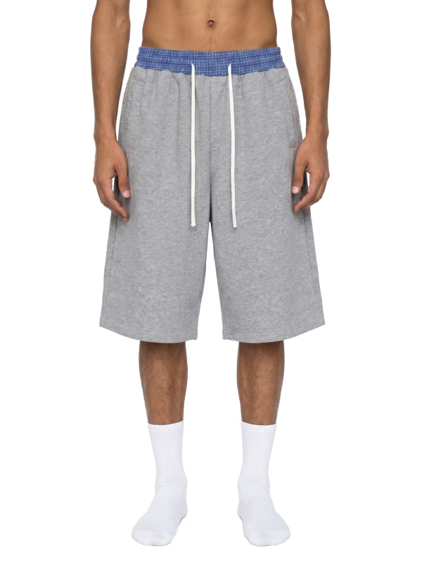 Unisex Plaid Waistband Shorts