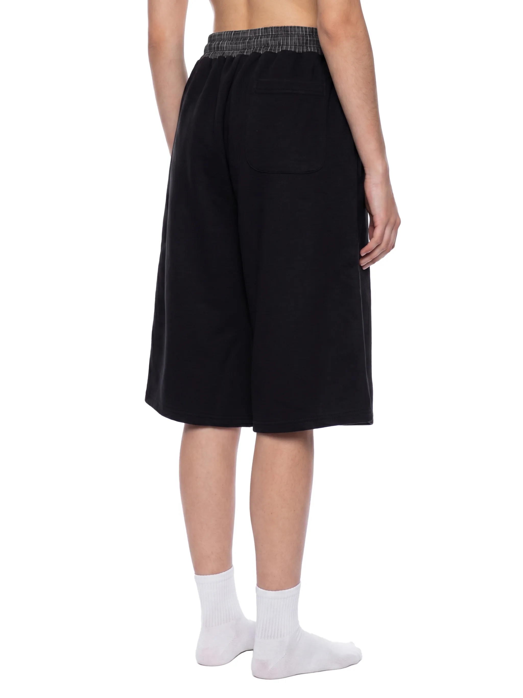 Unisex Plaid Waistband Shorts