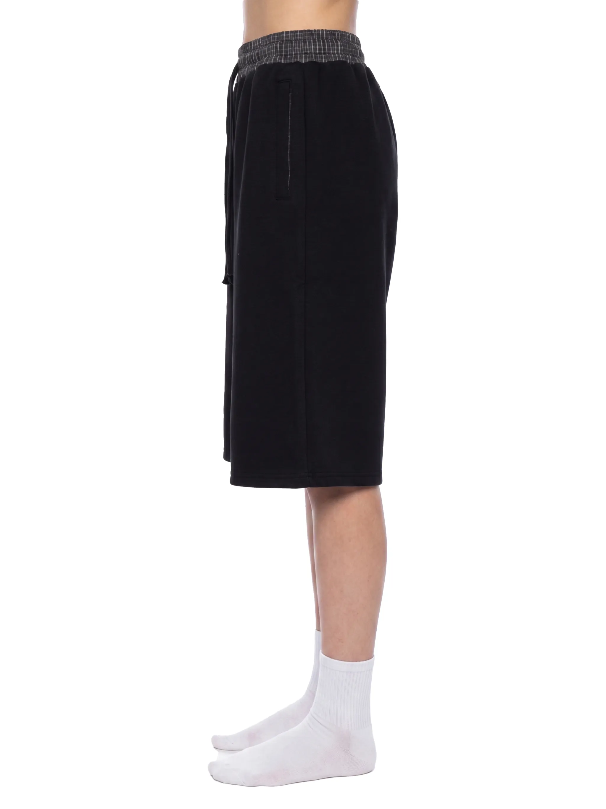 Unisex Plaid Waistband Shorts