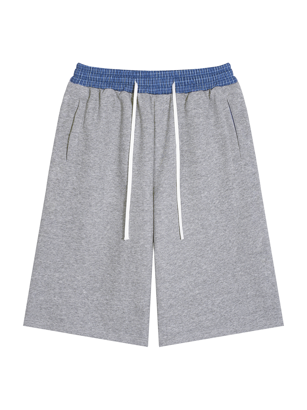 Unisex Plaid Waistband Shorts - Main Image