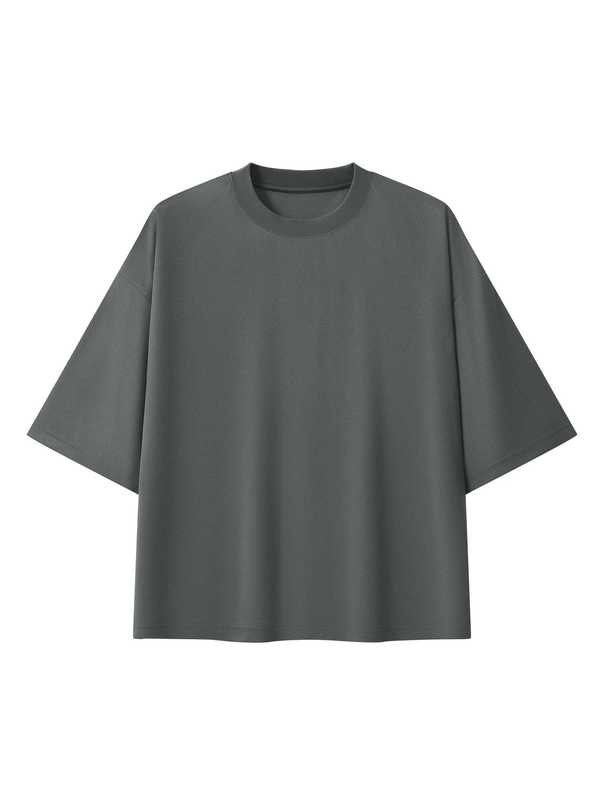 Unisex Boxy Mesh Crewneck T-Shirt - Main Image