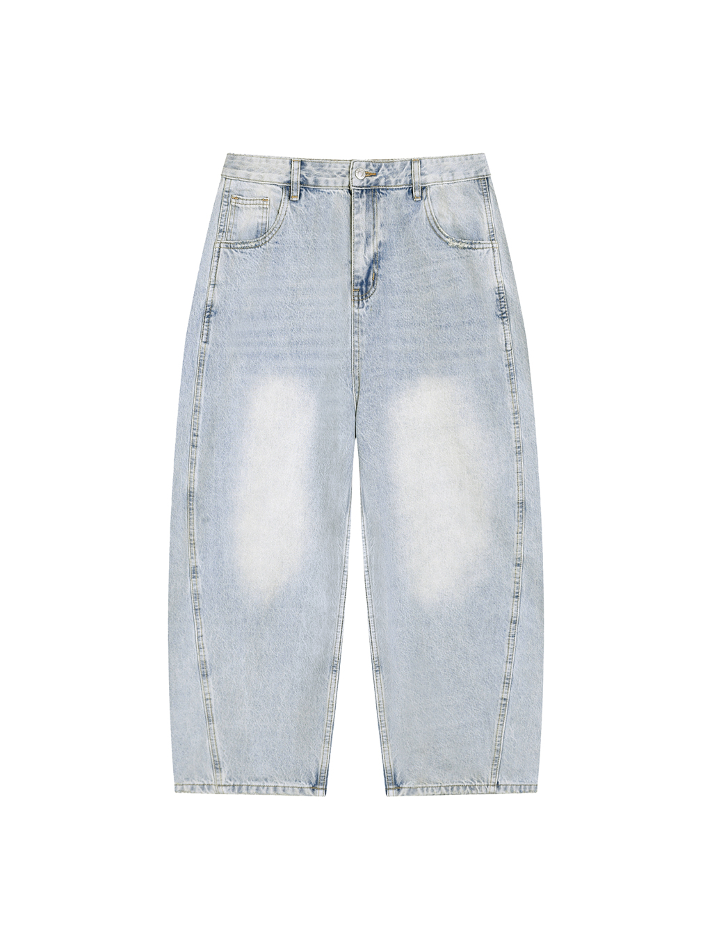 Men's Vintage Wash Sunfade Barrel Leg Jeans - Main Image