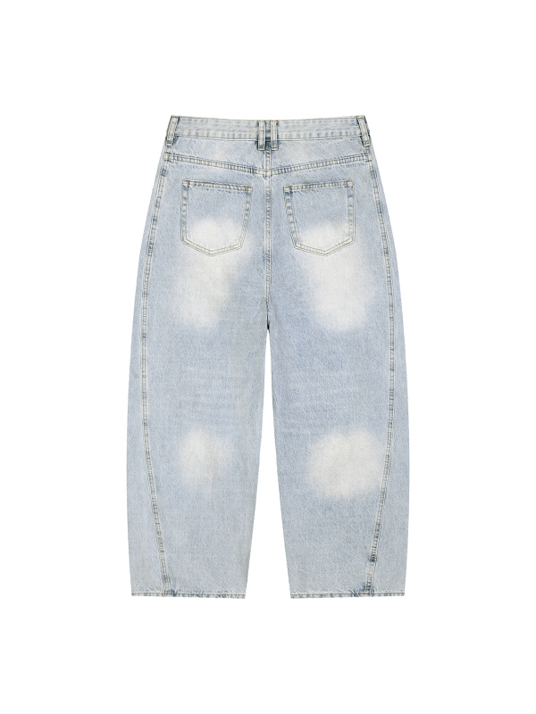 Men's Vintage Wash Sunfade Barrel Leg Jeans