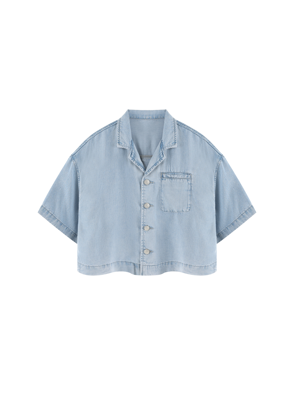 Women's Vintage Wash Boxy Cropped Shirt - Main Image