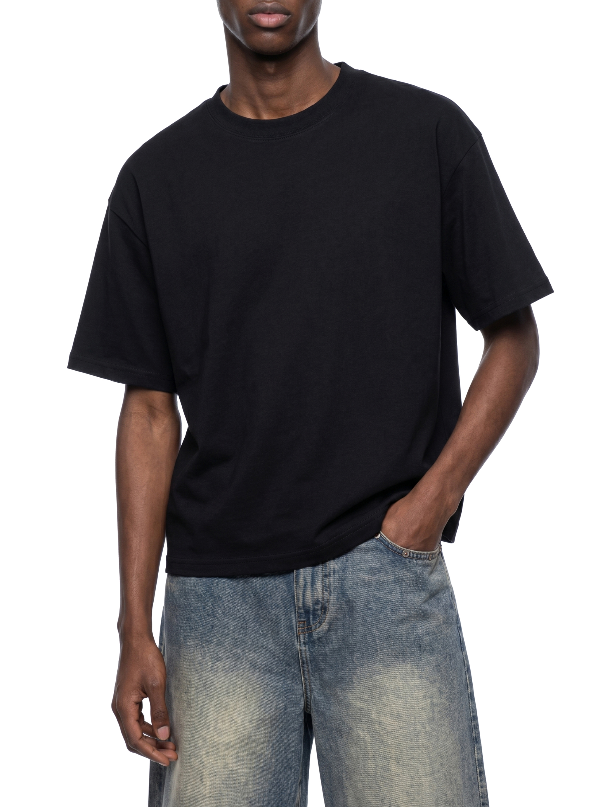 Unisex Boxy Drop Shoulder Crop T-Shirt #UT0099 | TAPSTITCH