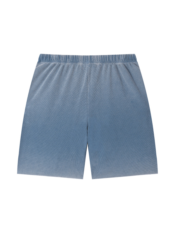 Unisex Vintage Wash Sunfade Waffle Raw Hem Shorts