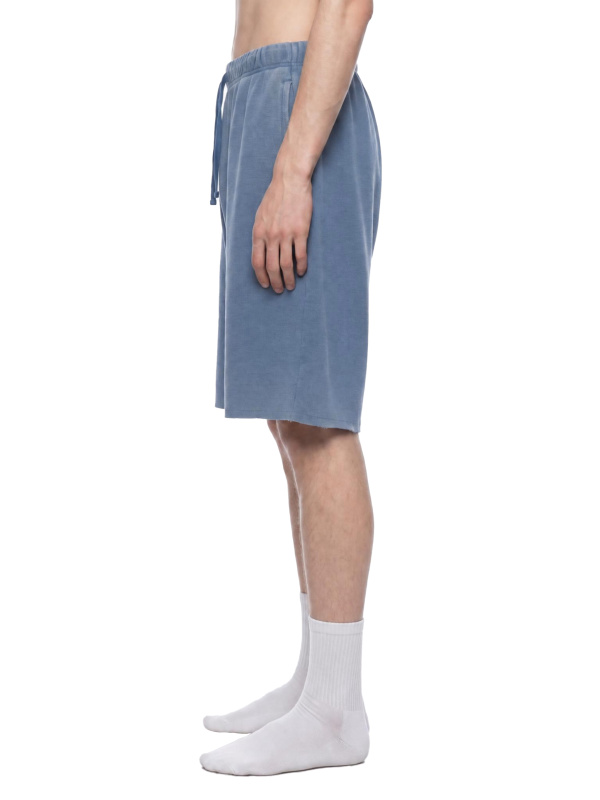 Unisex Vintage Wash Sunfade Waffle Raw Hem Shorts