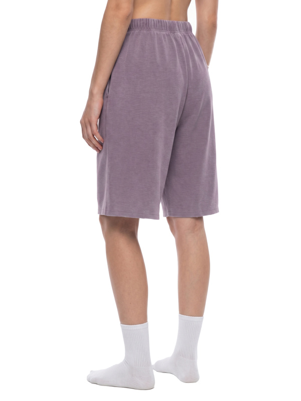 Unisex Vintage Wash Sunfade Waffle Raw Hem Shorts