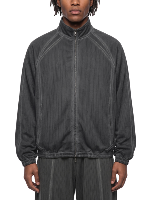 Unisex Vintage Wash Full Zip Mesh Jacket