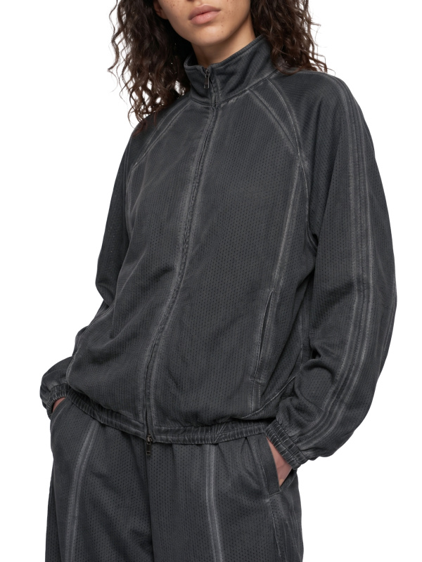 Unisex Vintage Wash Full Zip Mesh Jacket