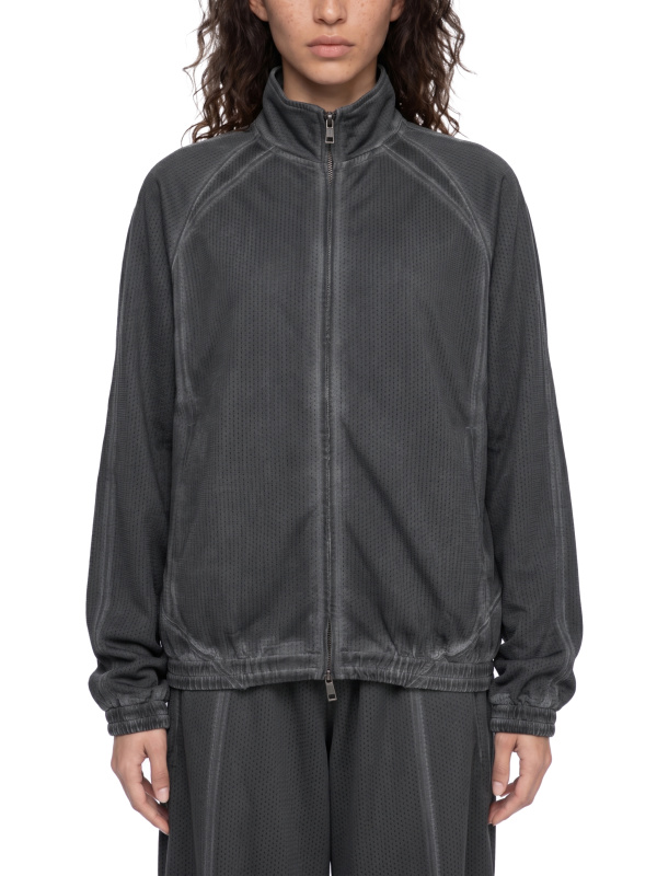Unisex Vintage Wash Full Zip Mesh Jacket