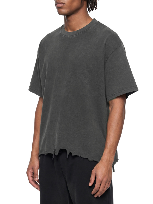 Vintage Wash Boxy Distressed Hem T-Shirt