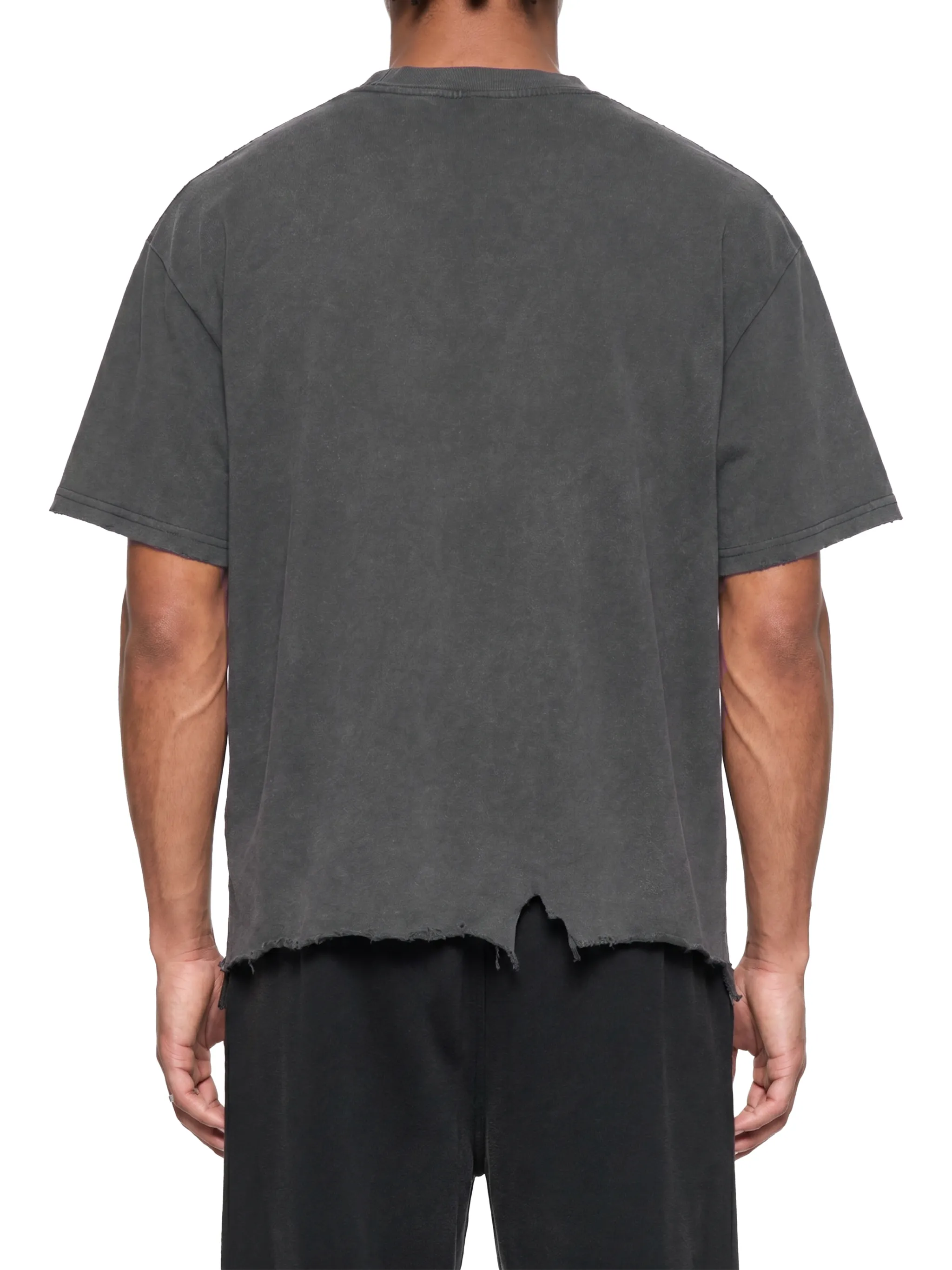Vintage Wash Boxy Distressed Hem T-Shirt