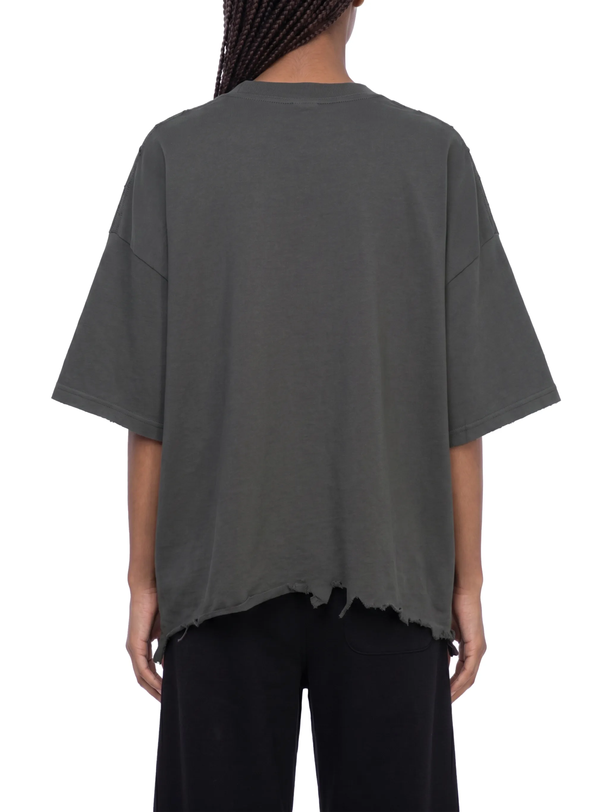 Vintage Wash Boxy Distressed Hem T-Shirt