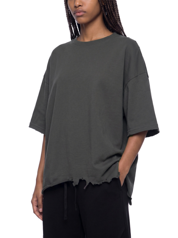 Vintage Wash Boxy Distressed Hem T-Shirt