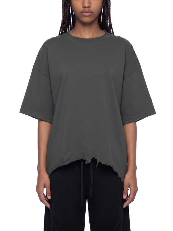 Vintage Wash Boxy Distressed Hem T-Shirt