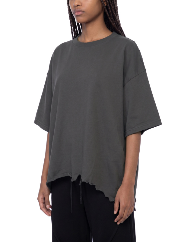 Vintage Wash Boxy Distressed Hem T-Shirt