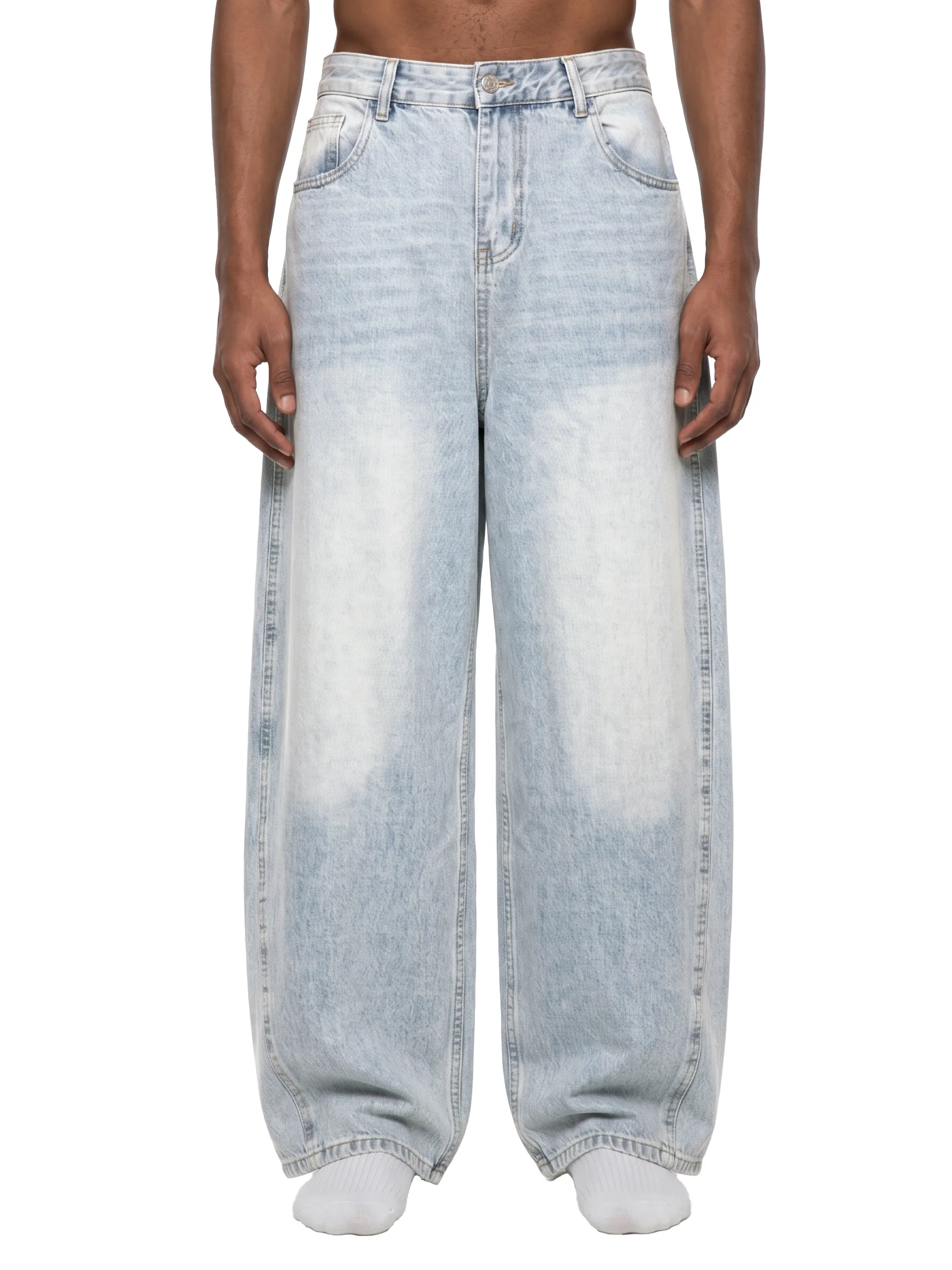 Men's Vintage Wash Sunfade Barrel Leg Jeans