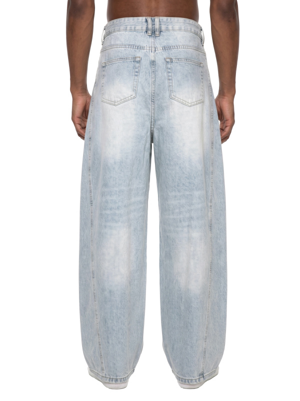 Men's Vintage Wash Sunfade Barrel Leg Jeans