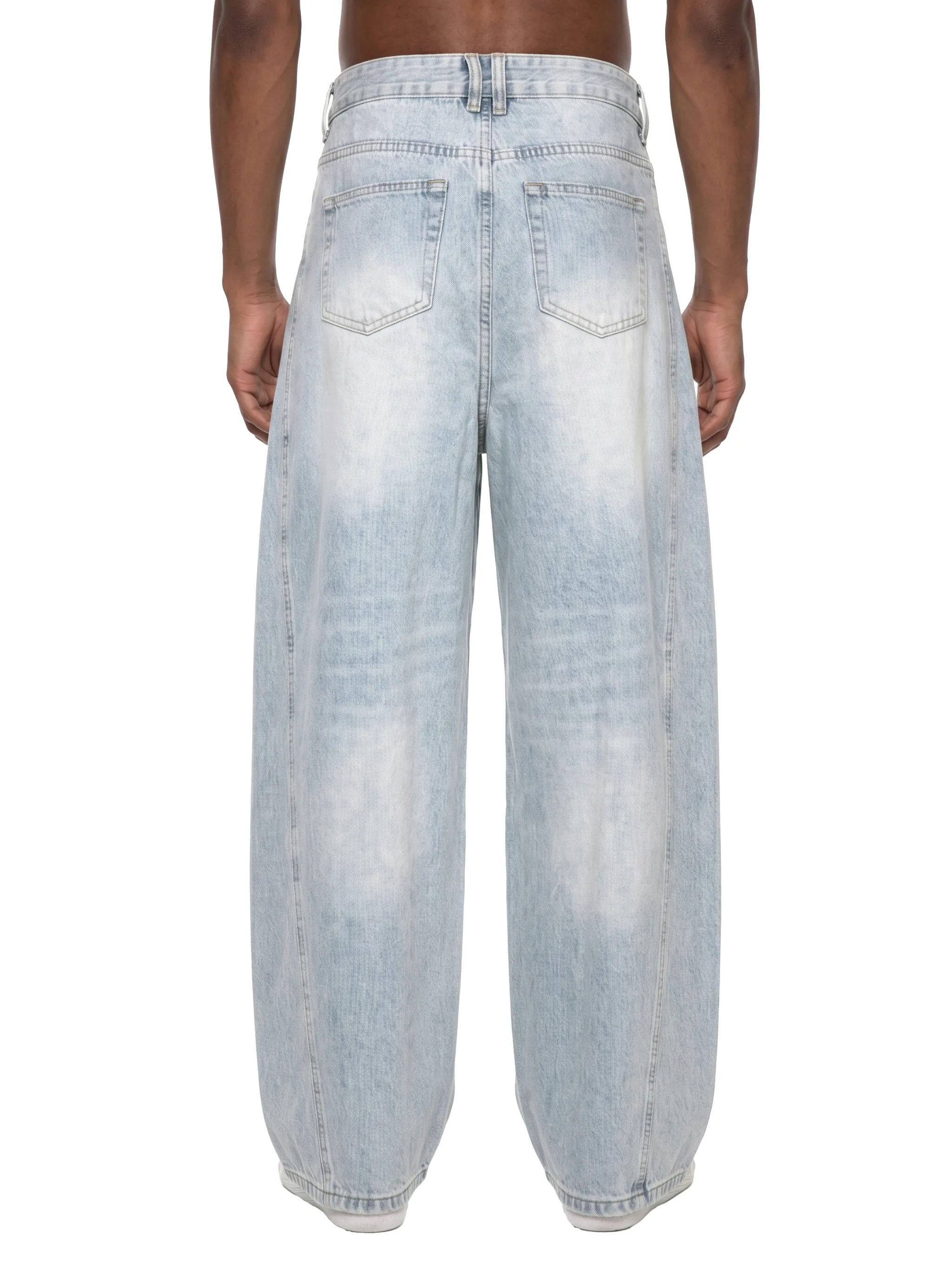 Men's Vintage Wash Sunfade Barrel Leg Jeans
