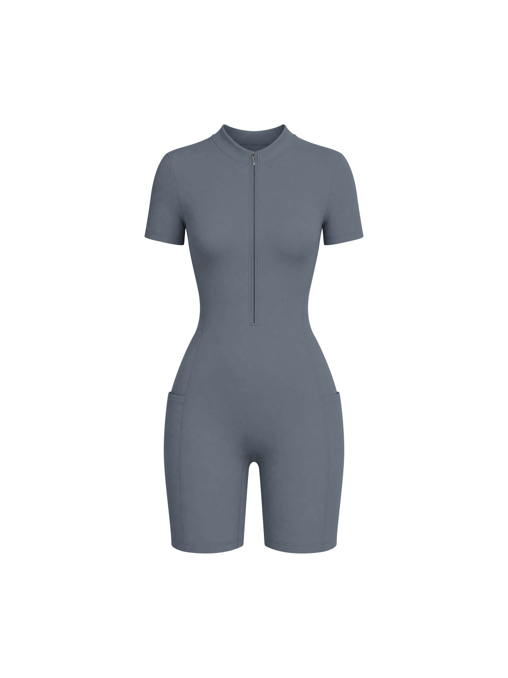 Women's Quarter-Zip Short Sleeve Romper - Main Image