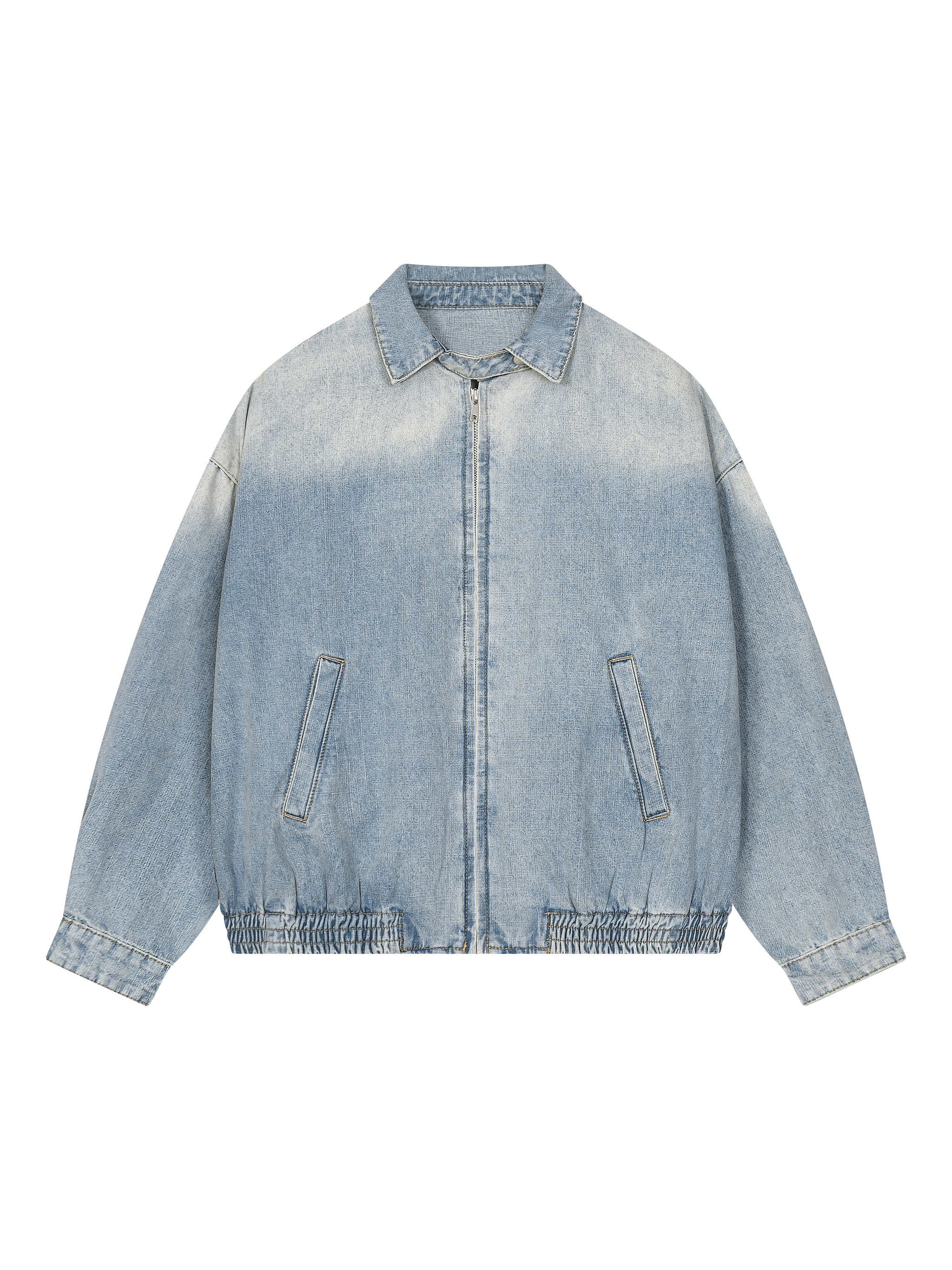 Unisex Vintage Wash Full-Zip Denim Jacket #UT0101 | TAPSTITCH