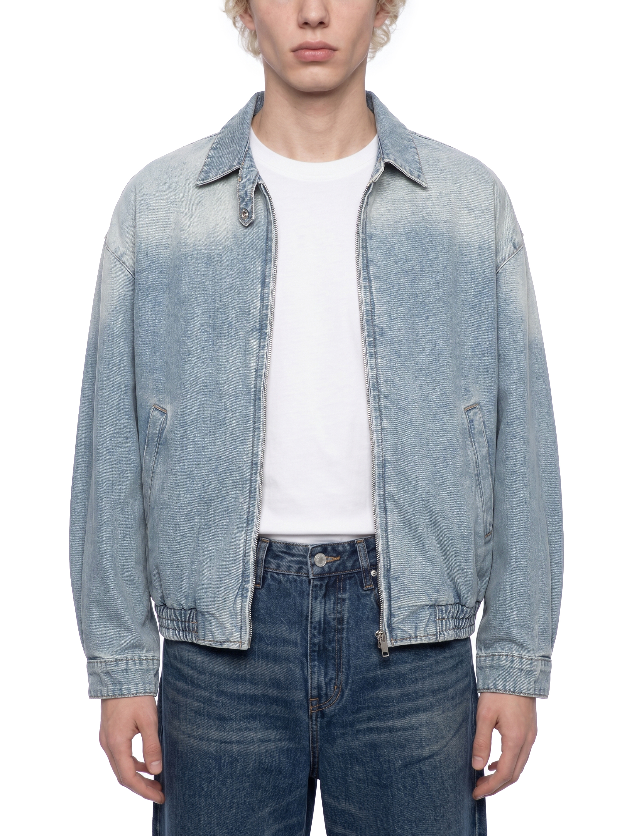 Unisex Vintage Wash Full-Zip Denim Jacket #UT0101 | TAPSTITCH