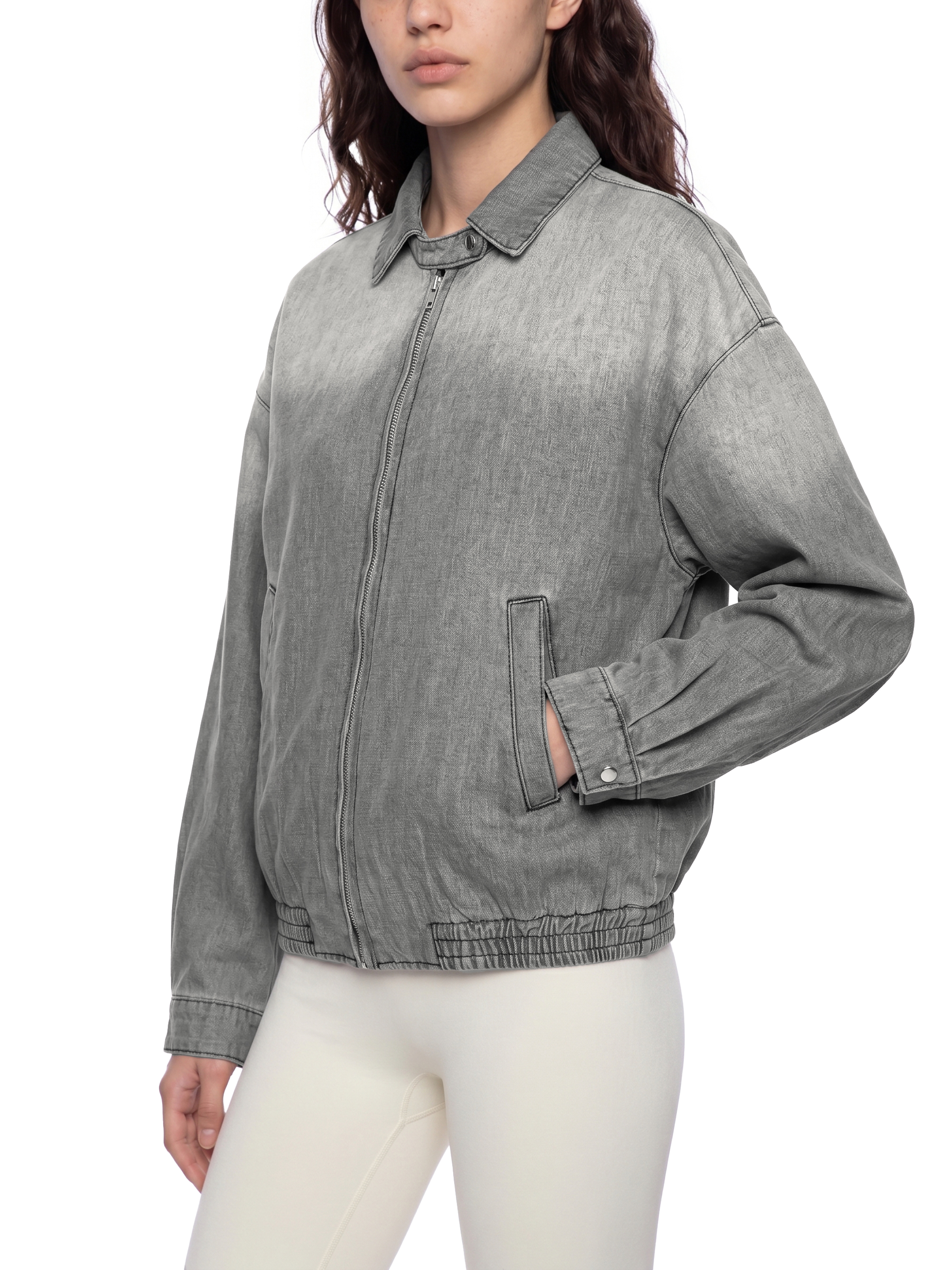 Unisex Vintage Wash Full-Zip Denim Jacket #UT0101 | TAPSTITCH