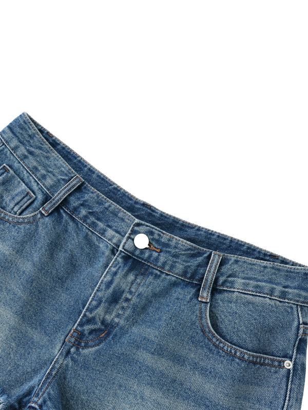 Women's Vintage Wash Raw Hem Denim Shorts