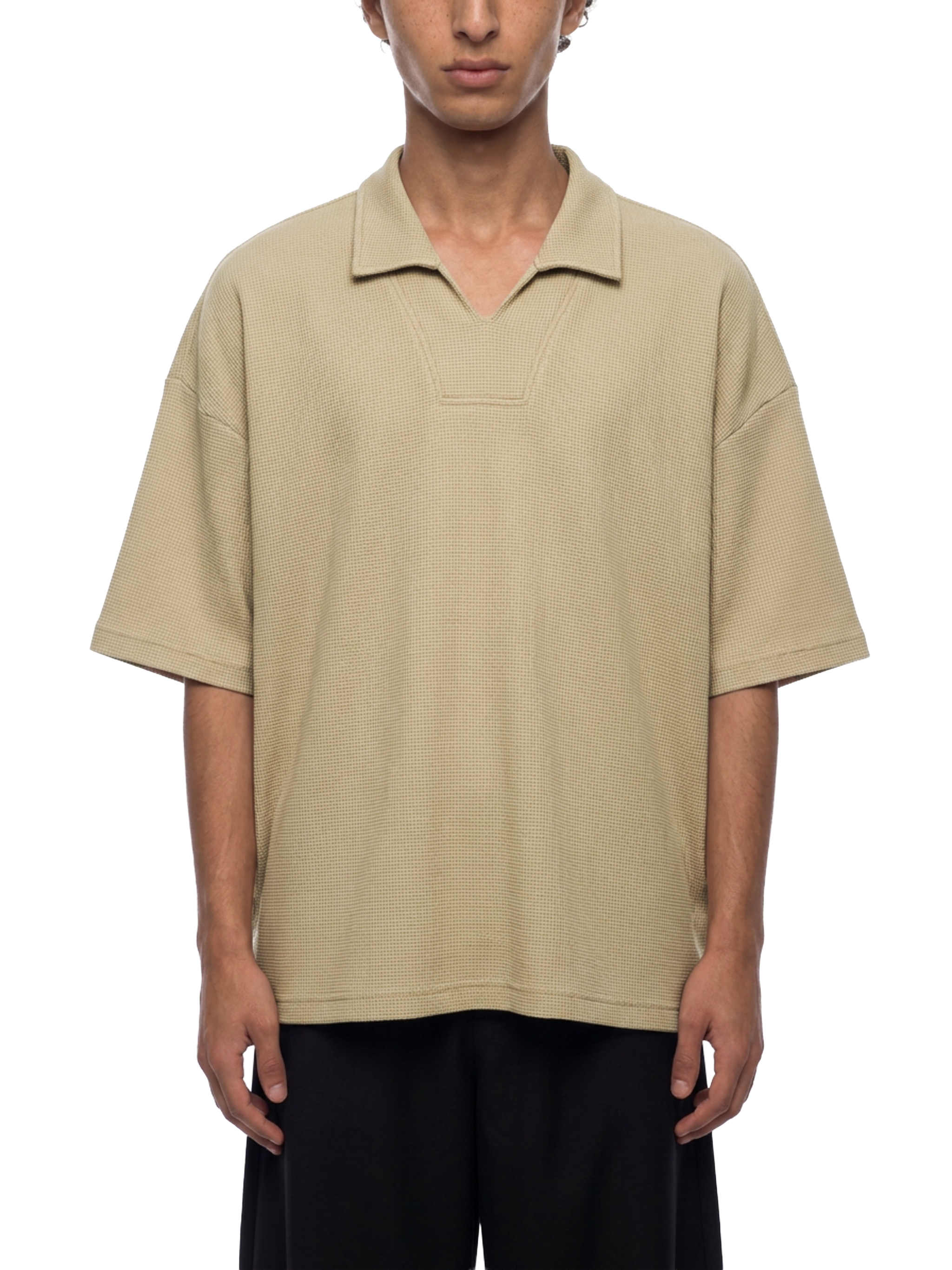 Unisex Vintage Wash Waffle Boxy Polo Shirt #UT0111 | TAPSTITCH