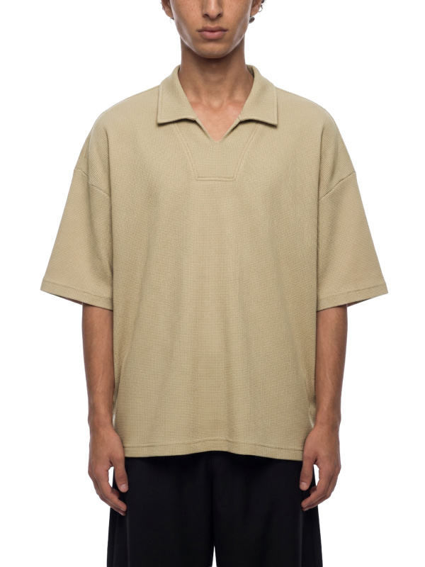 Unisex Waffle Boxy Polo Shirt
