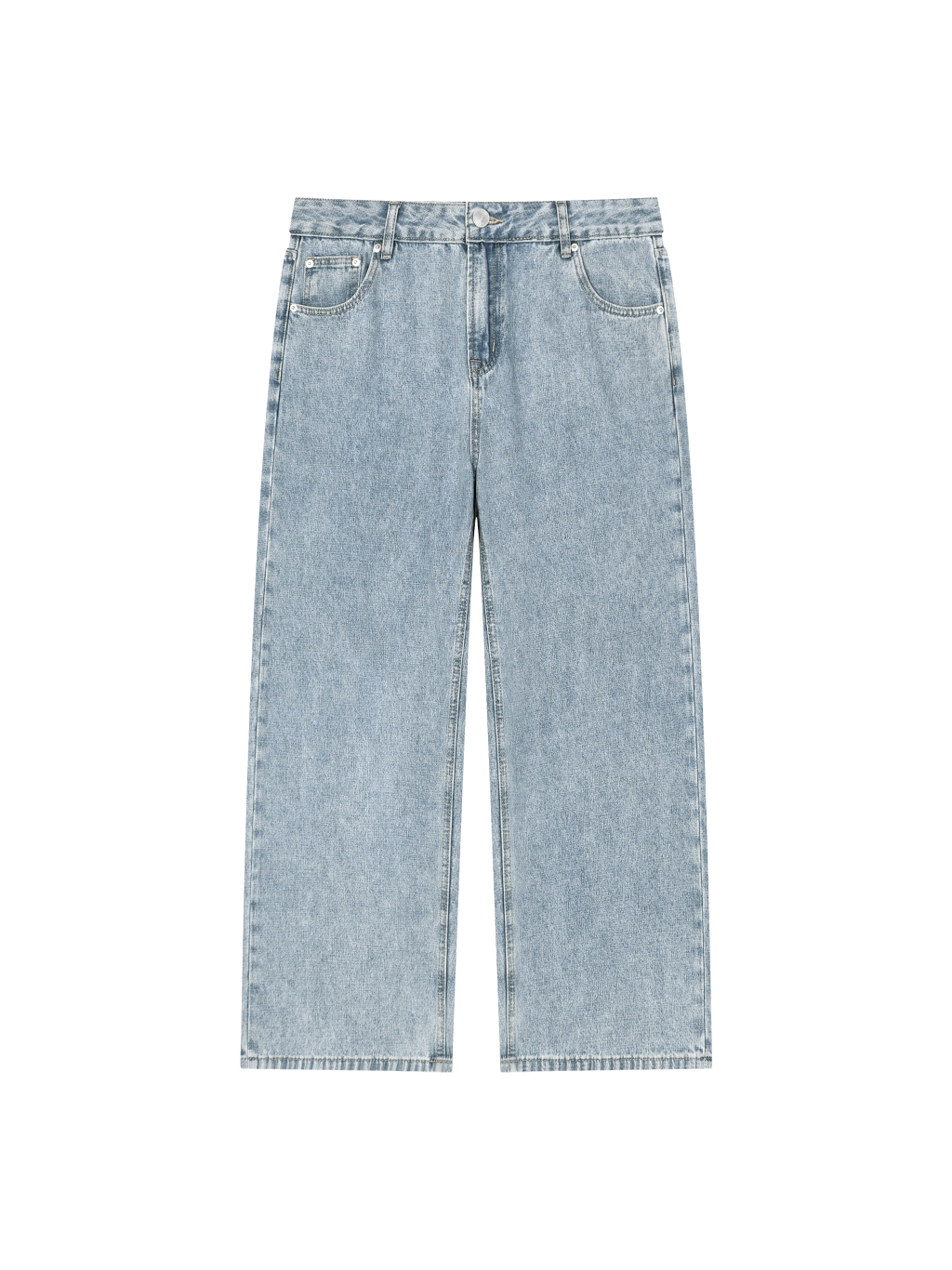 Unisex Vintage Wash Straight Leg Jeans - Main Image