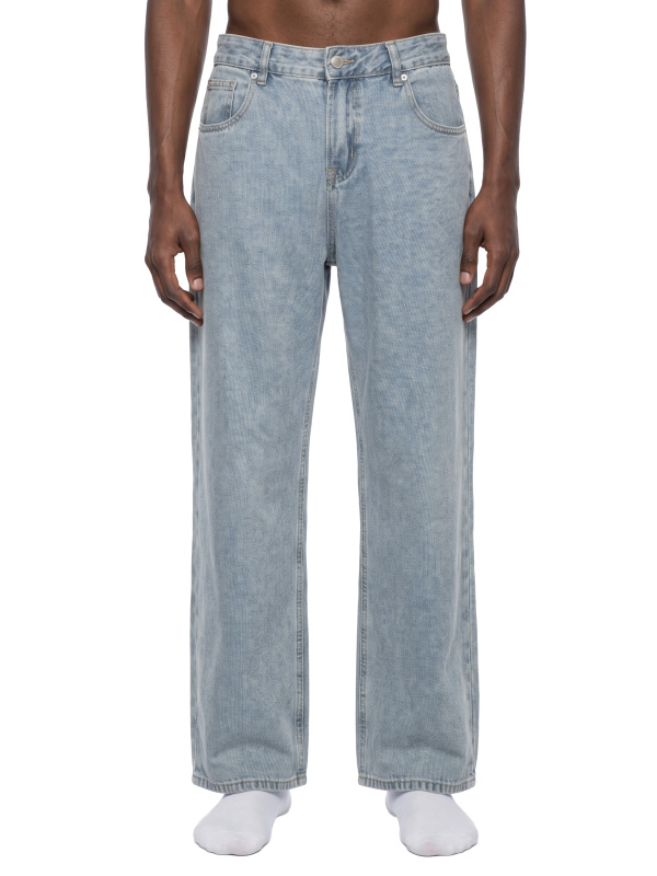 Unisex Vintage Wash Straight Leg Jeans