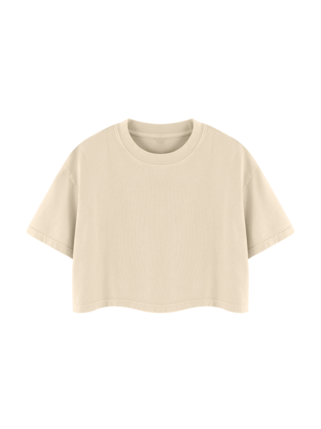 Women's Mineral Wash Cotton Crop T-Shirt - Main Image