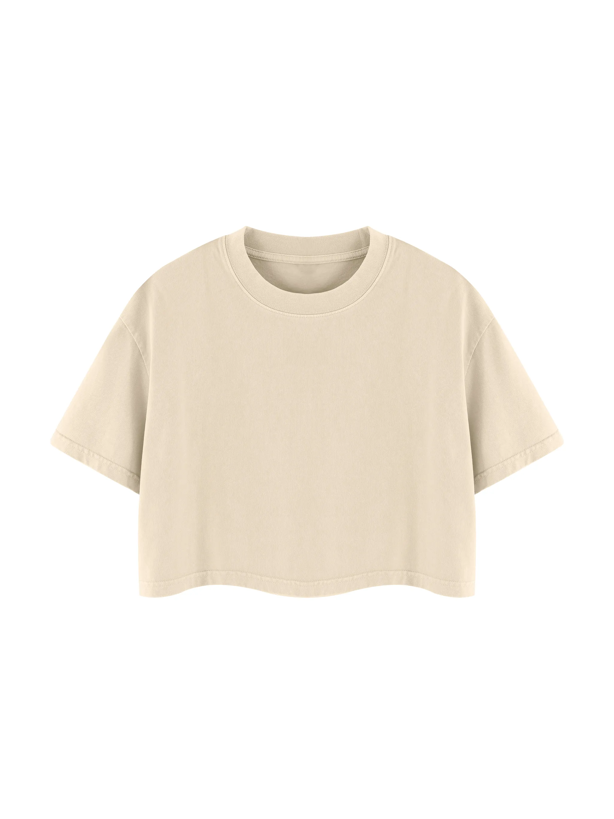 Women's Mineral Wash Cotton Crop T-Shirt