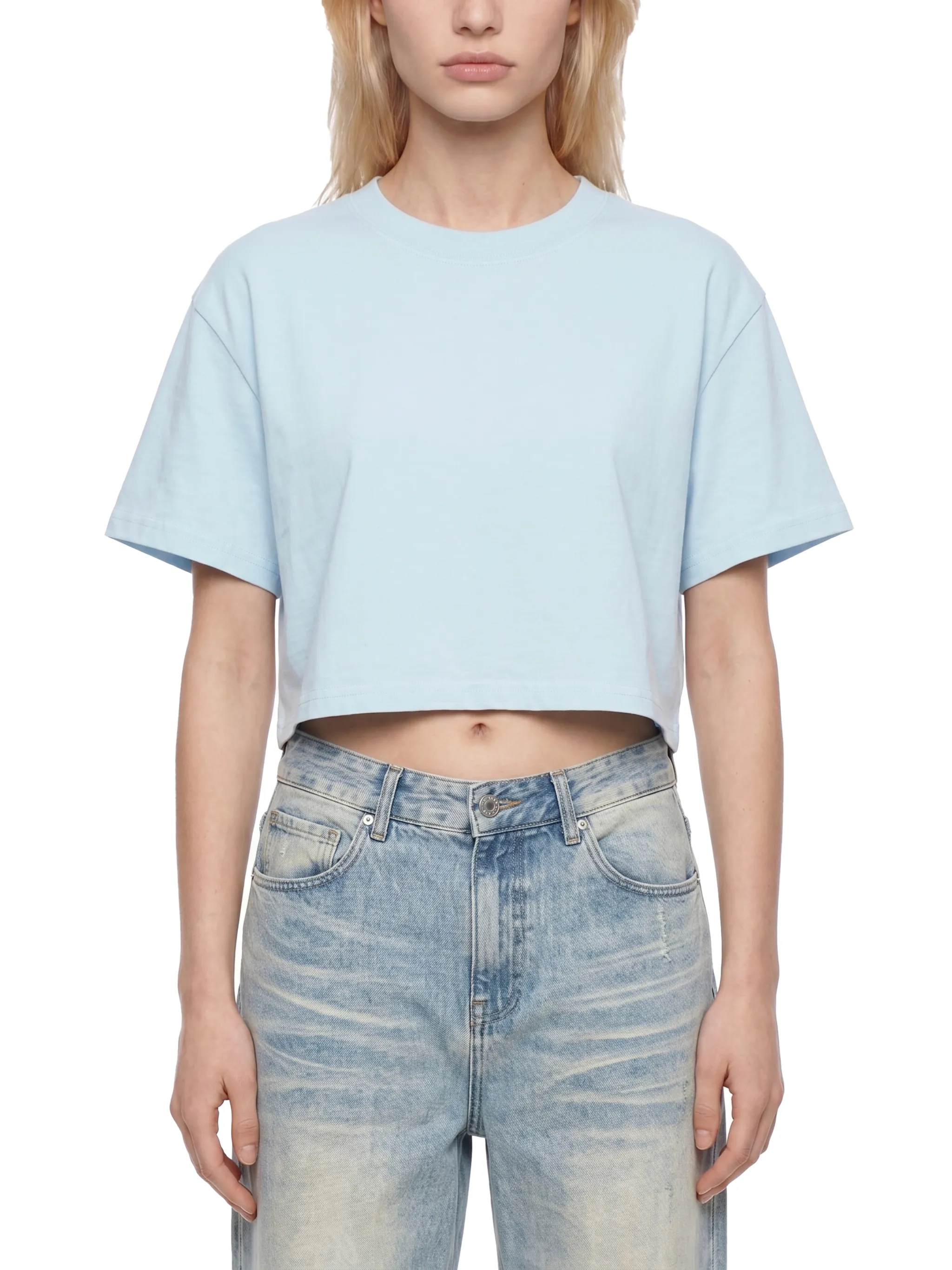 Women's Mineral Wash Cotton Crop T-Shirt