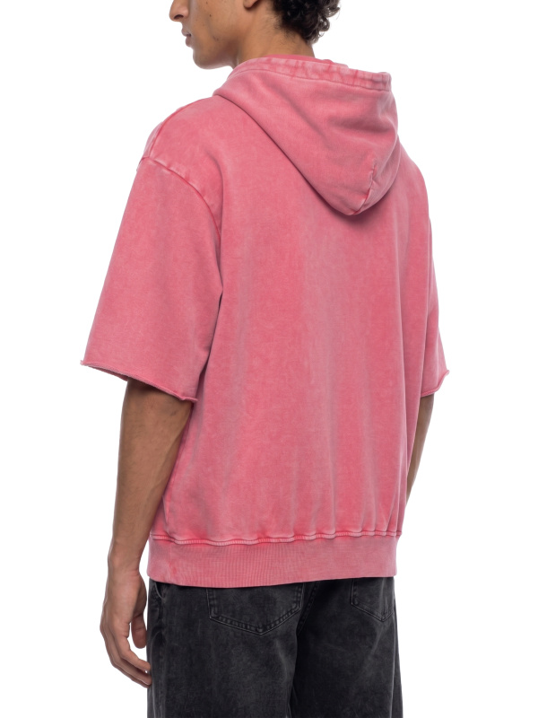 Unisex Mineral Wash Short Sleeve Hoodie