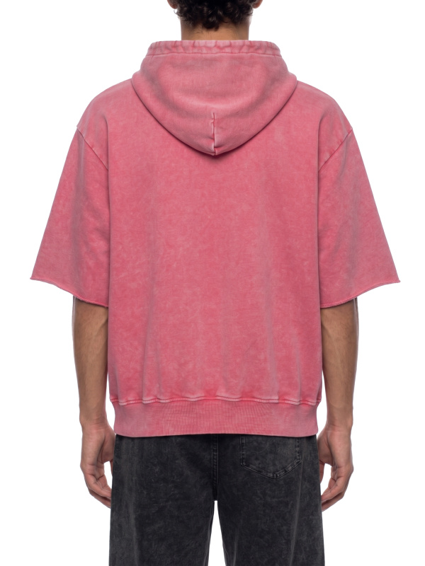 Unisex Mineral Wash Short Sleeve Hoodie
