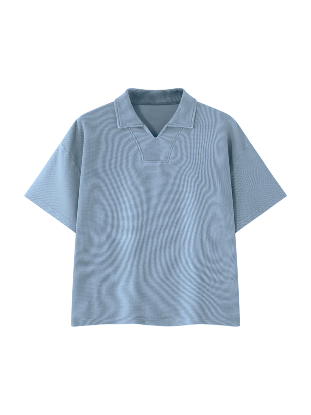 Unisex Waffle Boxy Polo Shirt - Main Image